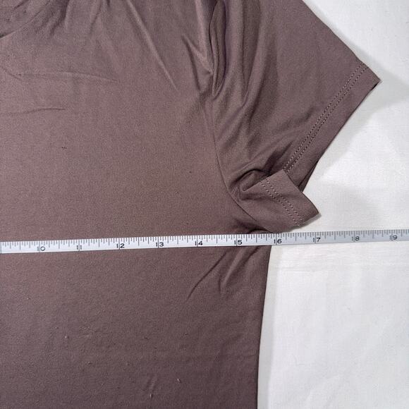 Light Brown Fitted Baby Tee Size Medium H&M Basic - Picture 3 of 8